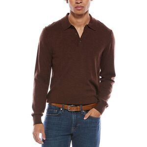 Mette Mens  Merino Wool Polo Sweater, Brown